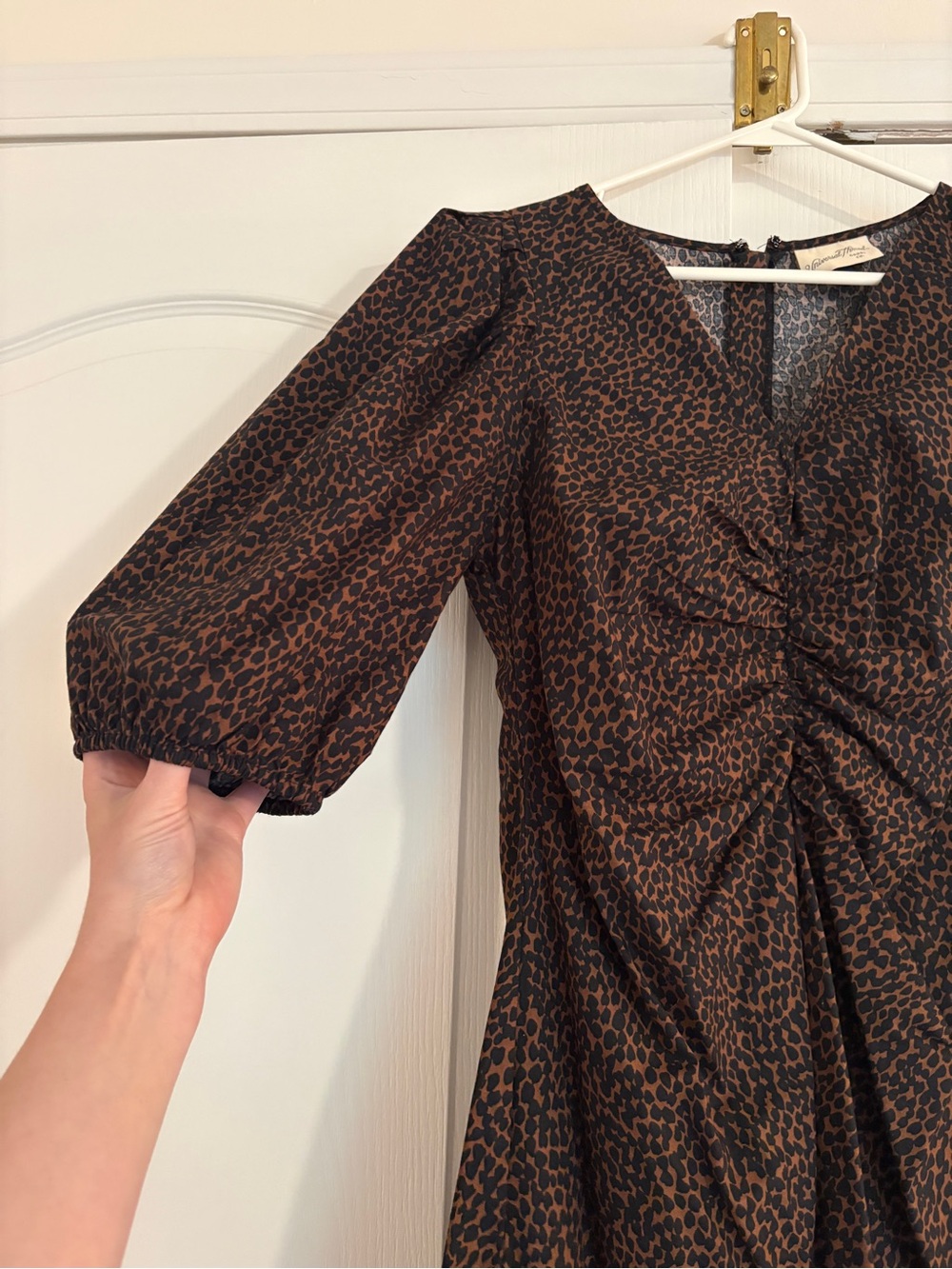 Universal Thread Leopard Print Ruched Front Dress - Picture 2 of 5